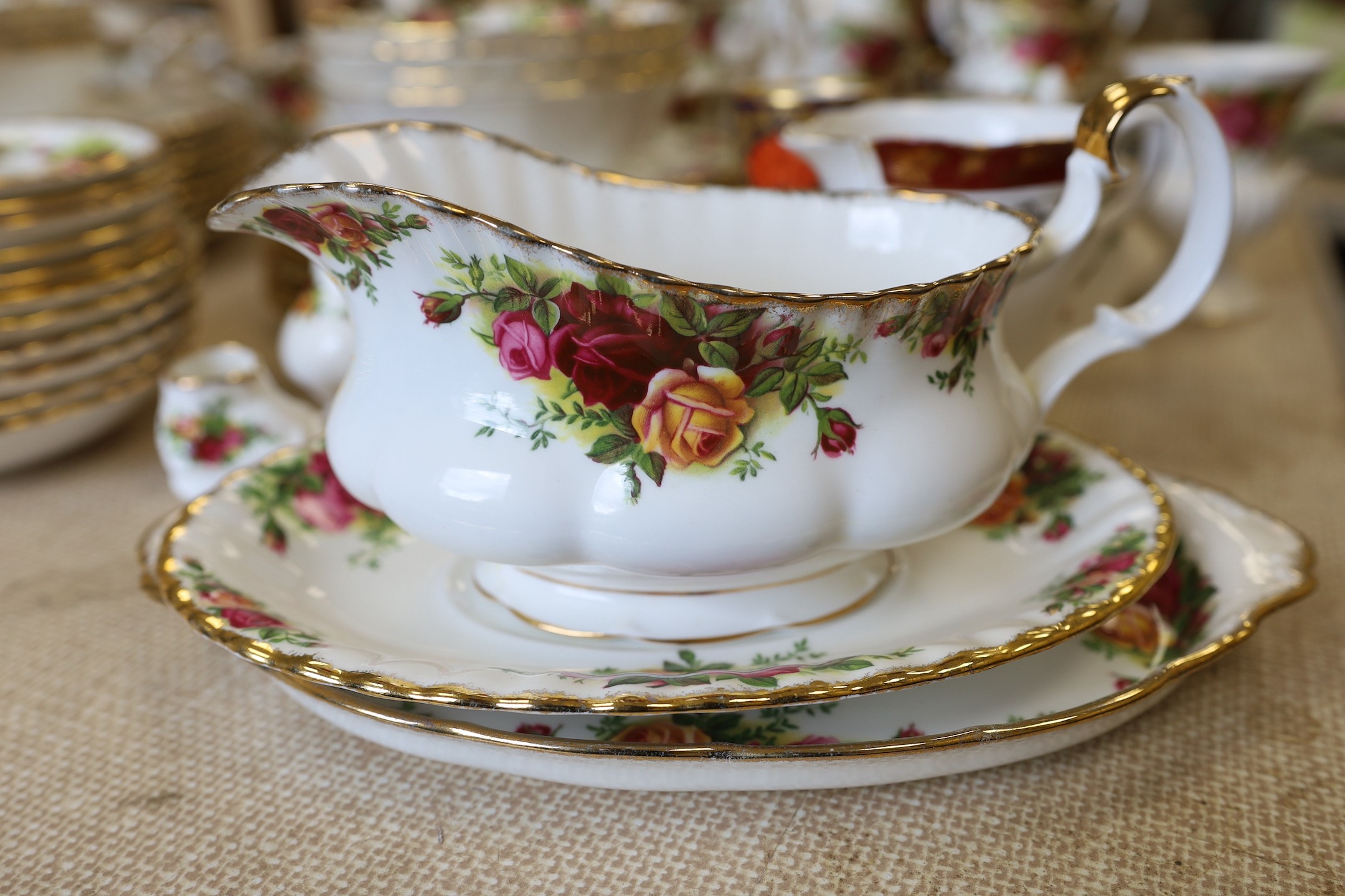 An extensive Royal Albert Old Country Roses tea and dinner service